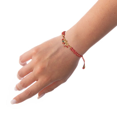 Bracciale Cordino Donna Con Ciondolo Ciliegie  Nivy BARP0648#GRE