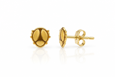 Orecchini Coccinella Satinata in Oro Giallo 18Kt