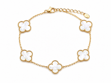 Bracciale Fiori Con Madreperla in Oro 18Kt – Elegante e Raffinato