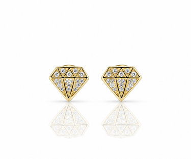 Orecchini Diamante in Oro Giallo 18 kt con Zirconi