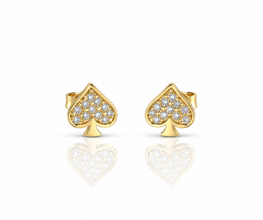 Orecchini Picche in Oro Giallo 18 kt con Zirconi