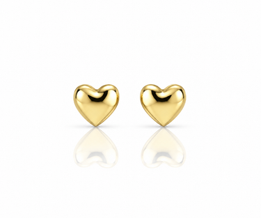 Orecchini a Lobo Cuore Bombato in Oro Giallo 18 kt