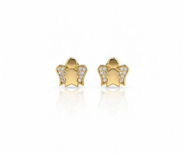 Orecchini Angioletto con Zirconi in Oro Giallo 18 Kt