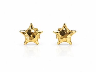 Orecchini Stella Martellata in Oro Giallo 18Kt