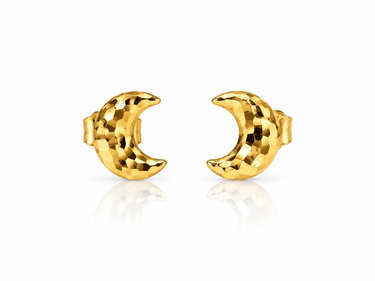 Orecchini Luna Martellata in Oro Giallo 18Kt