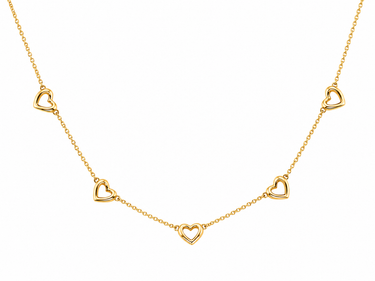 Collana Cuori in Oro Giallo 18Kt – Elegante e Romantica
