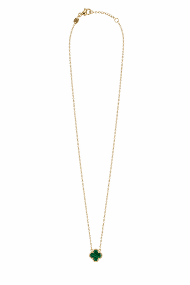 Collana Quadrifoglio Verde in Oro Giallo 18Kt – Simbolo di Fortuna ed Eleganza