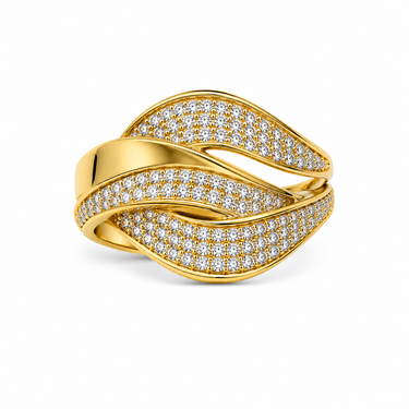 Anello Fascia Intrecciata in Oro Giallo 18Kt