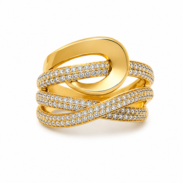 Anello Intreccio in Oro Giallo 18Kt