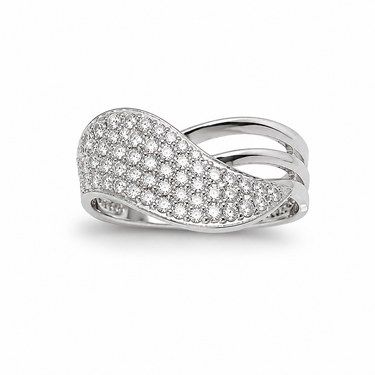 Anello Onda in Oro Bianco 18Kt