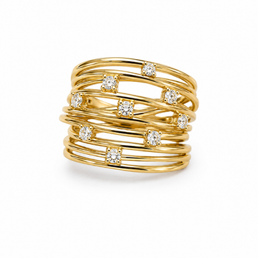 Anello Multifilo in Oro Giallo 18Kt