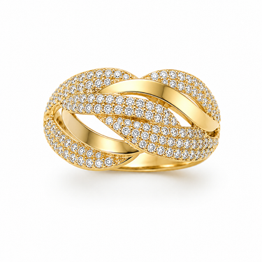 Anello Intreccio in Oro Giallo 18Kt
