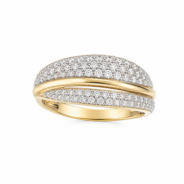 Anello Fascia Incrociata Bicolore in Oro 18kt