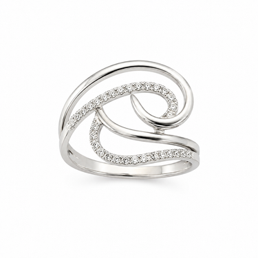 Anello Fantasia a Spirale in Oro Bianco 18kt
