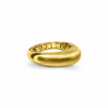 Anello Bombato Satinato in Oro Giallo 18kt