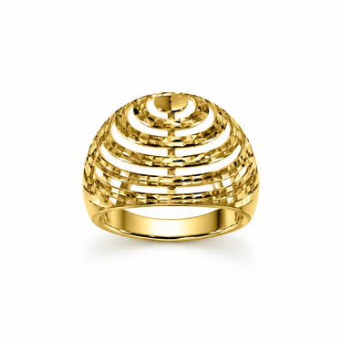 Anello Fantasia Traforato a Onde in Oro Giallo 18kt