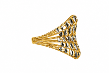 Anello Fascia Traforata Bicolore in Oro 18 Kt