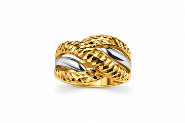 Anello Fantasia Bicolore in Oro 18Kt