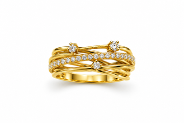 Anello Intreccio in Oro Giallo 18Kt