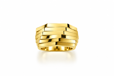 Anello Fascia Geometrica in Oro Giallo 18Kt