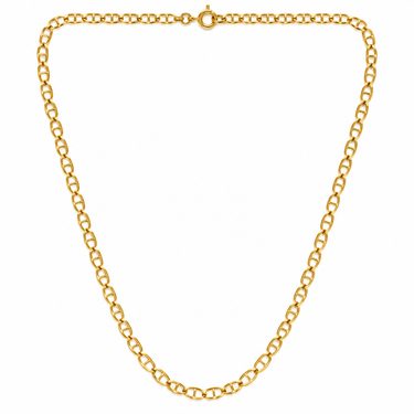 Collana in Oro Giallo 18KT Maglia Ovale con Barretta Centrale