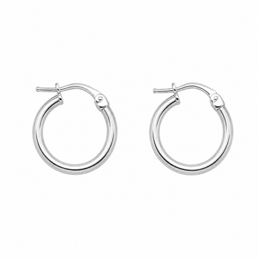 Orecchini a Cerchio in Oro Bianco 18Kt – Eleganti e Luminosi