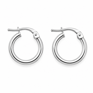 Orecchini a Cerchio in Oro Bianco 18Kt – Eleganti e Luminosi