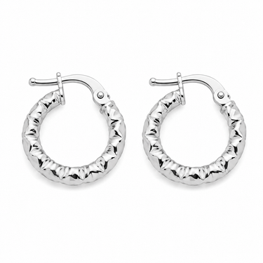 Orecchini a Cerchio in Oro Bianco 18Kt – Eleganti e Luminosi