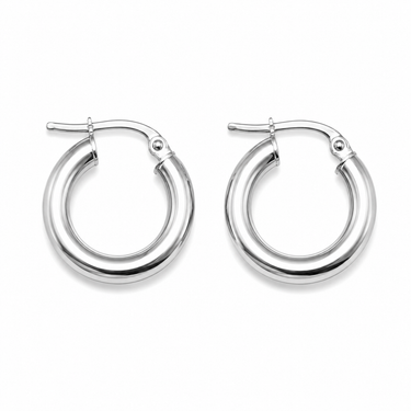Orecchini a Cerchio in Oro Bianco 18Kt – Eleganti e Luminosi