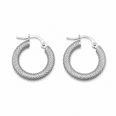 Orecchini a Cerchio in Oro Bianco 18Kt – Eleganti e Raffinati