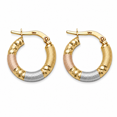 Orecchini a Cerchio Bicolore in Oro 18Kt – Eleganti e Moderni