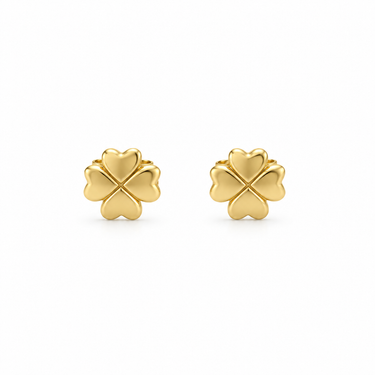 Orecchini a Lobo Quadrifoglio in Oro Giallo 18Kt