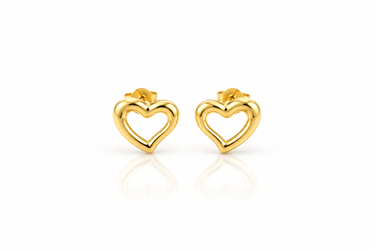 Orecchini a Lobo Cuore Vuoto in Oro Giallo 18kt