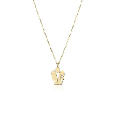 Collana con Pendente Angelo Croce in Oro e Diamante