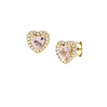 Orecchini Dorati Dolce Cuore Rosa Morganite Amen ETICUGMOZ