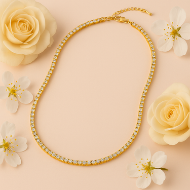 Collana Tennis Con Pietre Luminose - Argento 925 Regolabile
