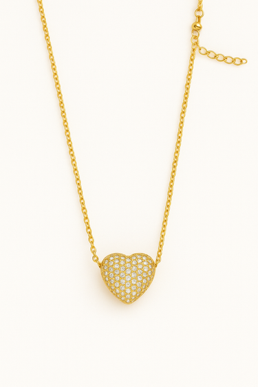 Collana Mini Cuore Pavè - Argento 925
