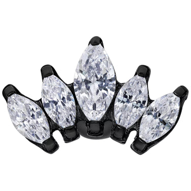 Earbarbell Crystal Lotus Flower In Titanio Wildcat IBX0606BK