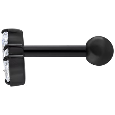 Earbarbell Crystal Lotus Flower In Titanio Wildcat IBX0606BK