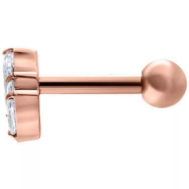 Earbarbell Crystal Lotus Flower In Titanio Wildcat IBX0606RG