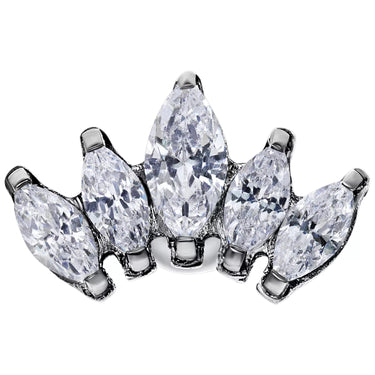 Earbarbell Crystal Lotus Flower In Titanio Wildcat IBX0606SV