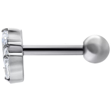 Earbarbell Crystal Lotus Flower In Titanio Wildcat IBX0606SV