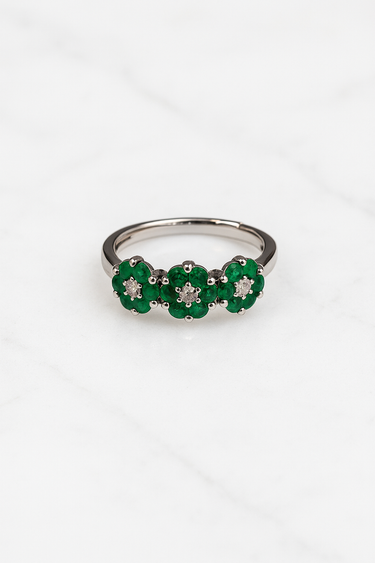 💍 Anello “Fiore di Luna” in Argento 925 con Gemme Colorate