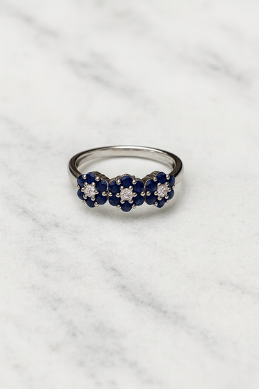 💍 Anello “Fiore di Luna” in Argento 925 con Gemme Colorate