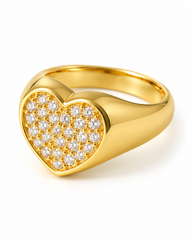 Anello Cuore Regolabile in Argento 925 – Silver & Gold
