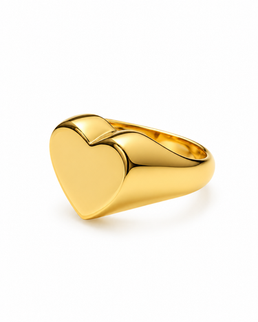 💛 Anello Chevalier Cuore in Argento Dorato 925 – Simbolo di Amore e Stile 💛