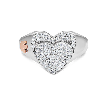 Anello con doppio cuore