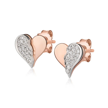 Orecchini con cuore e ala GIA444