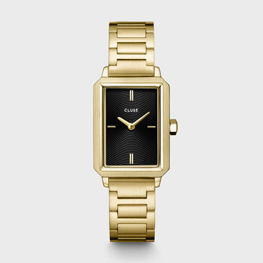 Orologio Fluette in acciaio, trama circolare nero, colore oro CW11512