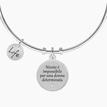 Bracciale rigido con ciondolo e scritta Niente è impossibile… louisa may alcott 732268